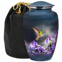Memorials Urns For Human Ashes Adult Female And Male, Decorative Burial Urn, Funeral Cremation Urns For Women And Men - Large Hummingbird - Gray - View 2