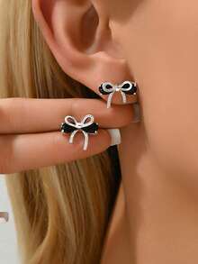 1 Đôi bông tai nơ, bông tai hình bướm sang trọng thời trang dành cho nữ - Loại bướm - Xem 6