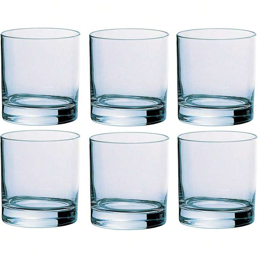 Set Of 6 Lowball Glass Tumblers, 200ml, Colored Green Or Blue - Màu xanh Cadet - Xem 1