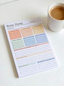 1PC A5 Brain Dump To-Do Notebook, 50 Pages Minimalist Focus Planner For Daily Organizing - A - View 3