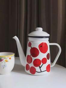 1pc Enamel Coffee Pot, Kettle, Teapot, Milk Tea Pot, Cold Water Pot, Restaurant Outdoor Home Kitchen Supplies, Tea & Coffee Set Accessories, Compatible With Gas & Electric Stove - Multi-colored Water Bottle - View 19