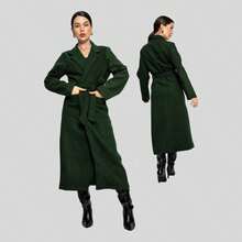 Elegant Overcoat With 2 Pockets HF-SBT-005 - Verde Escuro - View 3