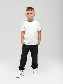 Boys' Sweatpants With Pockets Sizes 4/6/8/10/12 - Black - View 3