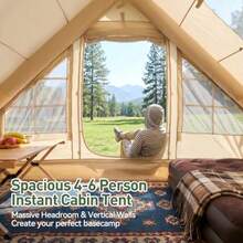 Inflatable Camping Tent For 4-8 Person Instant Setup Family Size Tent Waterproof Windproof Outdoor Shelter With UV Protection Lightweight Portable For Camping Beach Festivals - 如圖所示 - 查看 5