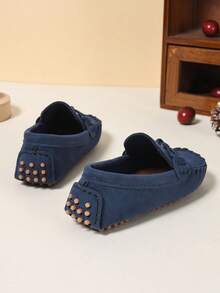 1 双经典春秋婴儿平底鞋时尚英伦风格乐福鞋 - 藍色 - 查看 5