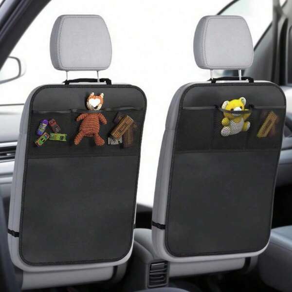 2 piezas Funda de cojín para respaldo, diseñada especialmente para la parte posterior del asiento. Almohadilla protectora grande para el asiento trasero. Almohadilla protectora para el pedal del asiento trasero.