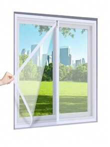 White Self-Adhesive Zipper Screen Window, Mosquito Proof, Can Be Reused Repeatedly - White Zippered Window Screen - View 58