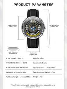 LIGE New Fashion High-End Luxury Men's Quartz Watch, Starry Hollow Dial, Waterproof Design, Men's Casual Watch - Silver - View 6