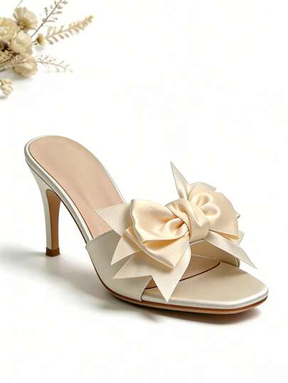 1 Pair Detachable Shoe Clips, Double Layered Bow Design, Black