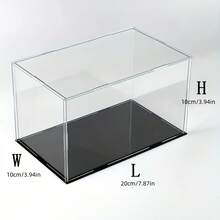1pc Acrylic Display Case, Various Sizes, Plastic Assembly Dustproof Display Box With Matte Black Base, Suitable For Action Figures, Collectibles, Statues, Models - Transparent - View 31