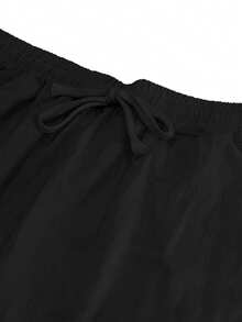 Men's Breathable Thin Linen Loose Casual Sports Pants, Suitable For Beach, Spring/Summer - Black - View 7