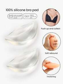 1对/2对硅胶胸垫内衣衬垫，小胸聚拢扁平胸部使其看起来更大，防水假胸垫，泳衣比基尼文胸内置隐形胸垫 - 彩色 - 查看 1