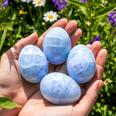 这颗蓝色天青石水晶蛋，是地质爱好者、地质项目参与者以及矿物标本的理想之选。它既可作为独特的家居装饰品，也是送给水晶收藏家的绝佳礼物。其波西米亚风格和独特的纹理堪称完美。