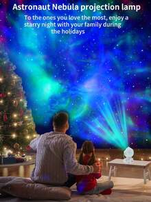 1个宇航员星空投影灯，宇航员氛围夜灯，塑料太空人激光星云灯，带背包按钮显示，遥控 - 彩色 - 查看 10