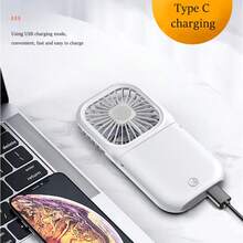 1pc Fashionable Handheld Digital Neck Fan, USB Rechargeable, Mini Fan, Portable Fan, USB Power Bank Fast Charging Desktop Foldable Small Electric Fan, Ideal Companion For Hot Summer - Neck Fan - View 11