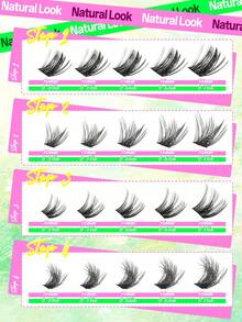 Eimny Bộ dụng cụ nối mi tự làm 450 sợi - 4 kiểu mi giả hoạt hình & mắt mèo | Mi giả cong chữ D 10-16mm | Mi giả 3D mềm mại, dạng phân đoạn | Bộ mi giả chuyên nghiệp có thể tái sử dụng, phù hợp cho sử dụng hàng ngày, hẹn hò và tiệc tùng. - Nhiều màu - Xem 4