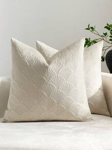 1pc/2pcs Throw Pillow Covers 18x18,Velvet Decorative Couch Pillow Cover Soft Square Cushion Cases For Sofa Bed Car - Beige - View 12