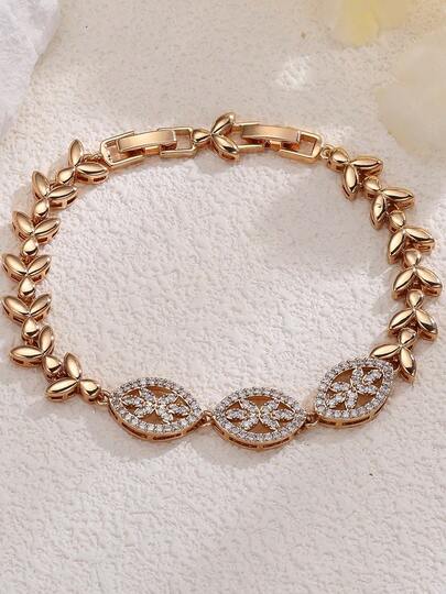 1pc Unique Design Wheat Ear Fashion Bracelet For Women, Luxury Delicate High-End Versatile Accessory Suitable For Daily Wear