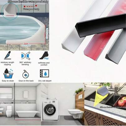 1pc 2m/78.74in High Strength Waterproof Sealing Strip, Suitable For Bathroom, Kitchen Countertop And Shower Floor, Used For Wet And Dry Separation