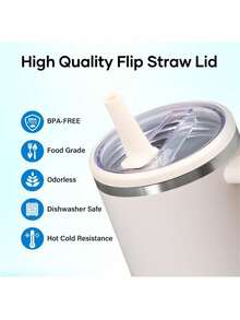 适用于 杯配件的 40 盎司保温杯翻盖吸管盖替换件，防漏，可重复使用，适用于 40 盎司杯子配件 - 彩色 - 查看 5
