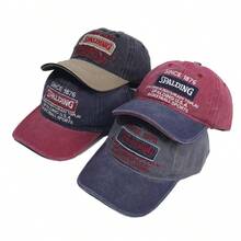 1pc Letter Embroidered Polyester UV Protection Reversible Denim Street Hip Hop Unisex Baseball Cap - Two-color Letter - View 5