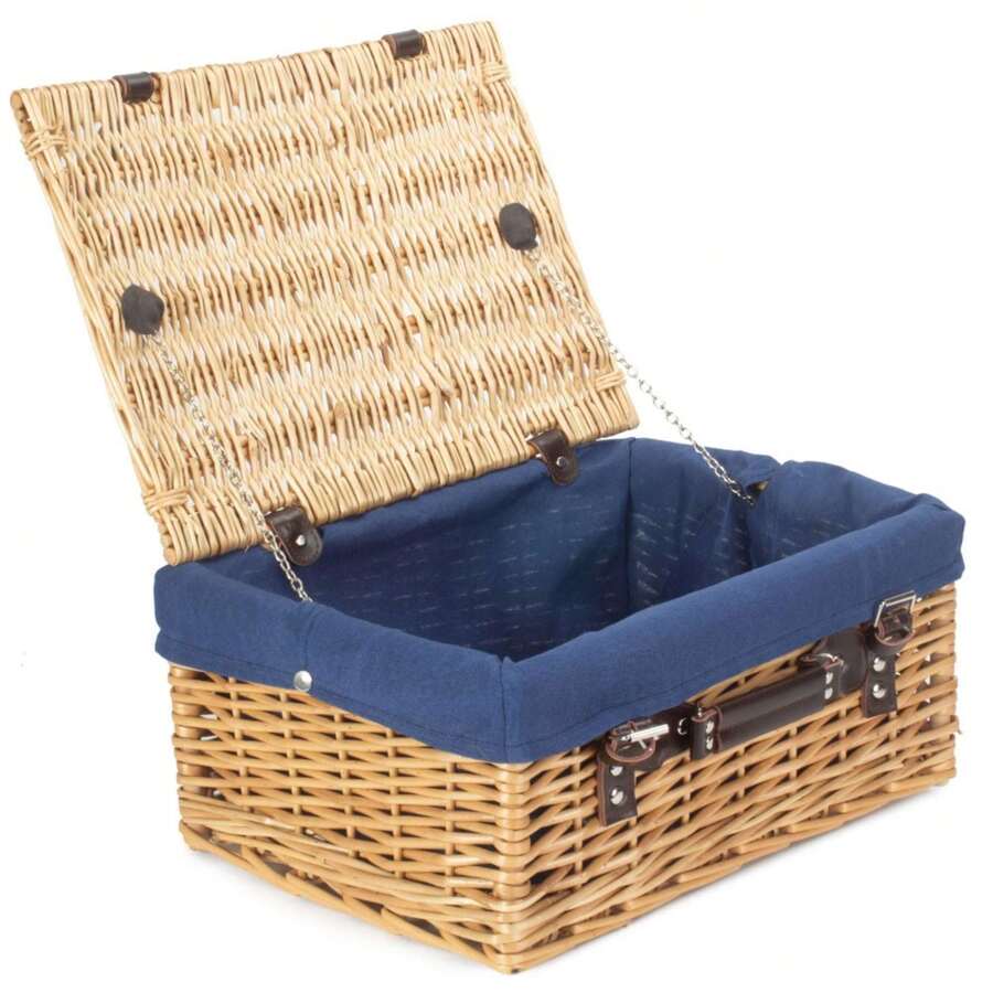 Red Hamper Cesta de picnic de mimbre color crema de 45 cm - Azul Marino - Ver 1