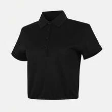 Nike 女士 AS W NK 高尔夫短袖 Polo 衫 针织翻领短袖 TIF8529-010 - 黑色 - 查看 2