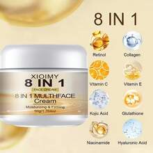 Xioimy 8效合1多效保湿霜，50克。深层滋养肌肤，补充水分，有效对抗干燥和暗沉。提供深层补水，改善整体肤质。适合所有肤质。 - 白色 - 查看 3