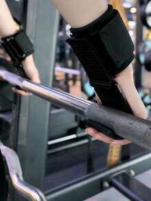 1只健身举重腕带拉力式举重手套 - 黑色 - 查看 4