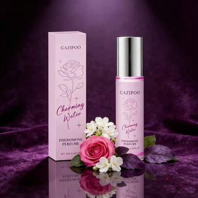 【10毫升无酒精玫瑰香氛精油，便携式滚珠设计，精致小众香氛，融合玫瑰、茉莉和木质香调，持久迷人，适合日常使用、约会、情人节礼物、生日礼物、办公室、聚会等场合】