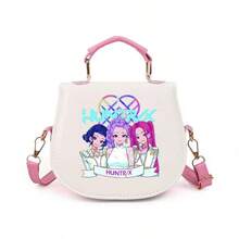 K-POP Devil And Plave Cartoon Print Handbag, Cute Pink Crossbody Bag, Aesthetic Style Fandom Shoulder Bag - Multicolor - View 14