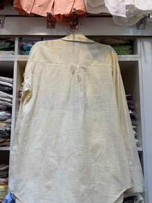 Linen Shirt And Shorts Set (2 Pieces), Lined With Elastic. - Dark Green - View 3