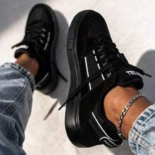 Men's Tesla Skater Shoes, Non-Slip, Comfortable, Casual - Black - View 1