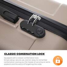 YONSLY 4-Piece Wheeled Suitcase Set With 360° Wheels, Combination Lock, Robust Double Zipper, Mesh Pocket, Soft Rubber Handle, 16/20/24/28 Inch Trolley Suitcase, Hard Shell Carry-On Luggage Set (4-Piece Set, S, M, L & XL) - 香檳色 - 查看 3