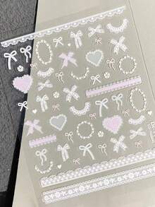 DIY Lace Bow Heart Rabbit Sticker Transparent Camera Lens Protector Film For IPhone 17 Pro Max, 17 Pro, 17 Air, 17, 16, 15, 14, 13 Pro Max, High Definition Protective Film - Lace Bow - View 5