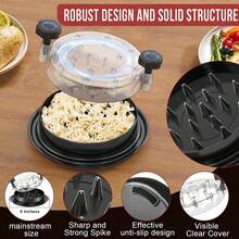 8英寸鸡肉撕碎器，鸡胸肉撕碎工具，熟肉撕碎器，带透明盖，符合人体工程学设计，防滑，易于清洁，旋转式鸡肉撕碎器，鸡肉粉碎机 - 彩色 - 查看 3