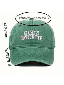 1pc Women's God's Favorite Embroidered Baseball Cap, Suitable Everyday, Festivals And Gatherings - Màu Khaki - Xem 9