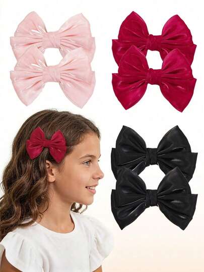 6 Stücke/Set Mädchen Einfarbige Süße Lolita Stil Haarspangen