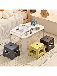 Lightweight Durable Foldable Stool With Handle - Ideal For Kitchen, Bathroom, Camping, Hiking, BBQ - Multicolor - View 8