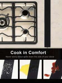 1pc Kitchen Anti Fouling Sealing Strip, Silicone High Temperature Resistant Kitchen Gap Strip, Oil Resistant And Dirty Gas Stove Gap Soft Sealing Strip, Silicone Filled Sealing Strip, Silicone Gap Plug, Kitchen Stove Counter Gap Cover, Flexible Stove Space Filler, Removable And Trimmable, Dust-Proof Embedded Strip, Ideal For Sealing Gaps And Keeping The Countertop Clean. - Multicolor - View 3