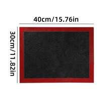 1/2pcs Reusable Silicone Baking Mat, Grill Mat, Oven Mat, Cake Tray Mat, Macarons, Cookies, Baking Tools, Kitchen Accessories, Household Kitchen Supplies - Red - View 2