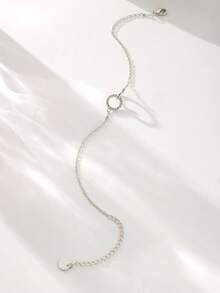 SYMFNY Dainty Interlocking Rings Anklet In 925 Sterling Silver, Cubic Zirconia Circle Ankle Bracelet, Gold Vermeil Summer Jewelry, Elegant Foot Accessory - Anklets - View 3