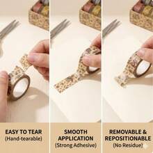 2026 Retro Washi Tape Set (12 Rolls) - Floral And Bird Pattern Decorative Tape, Suitable Diaries, Scrapbooks, Wrapping, Aesthetic Planning Kits, And Crafts. Women And Girls. - 樓蘭散 - 查看 8