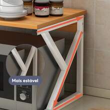 Extendable Microwave Shelf - 2/3 Levels, Sturdy X-Structure, Kitchen Organizer - 3層 - 查看 6