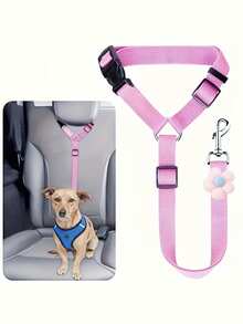 1pc Pet Car Safety Leash, Pet Car Traction Rope, Dog Safety Belt Buckle, Dog Car Safety Belt, Christmas Gift For Dogs - Multicolor - View 1
