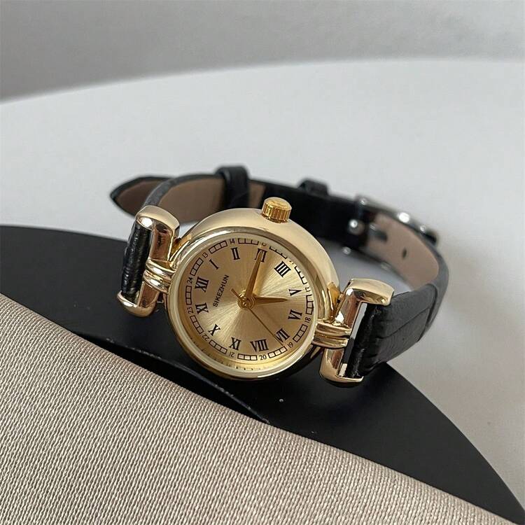 1pc Women's PU Leather Band Round Dial Vintage British Style Niche Luxury Quartz Watch, Suitable For Holidays, Parties, Weddings, Back To School, Christmas, Thanksgiving, Halloween, Easter And Other Occasions, Best Gift For Women - Brown - View 16