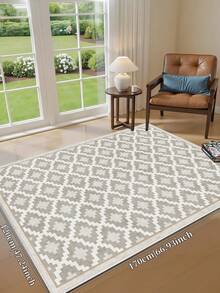 Bedroom Faux Wool Rug, Modern Minimalist Style, Living Room Fashion Carpet, 1pc Home Decor Rug, Washable Hallway Carpet, Kitchen, Bathroom, Dining Room Home Decor Mat, Fluffy Minimalist, Creating A Unique, Exquisite And Comfortable Atmosphere - Light Grey - View 8
