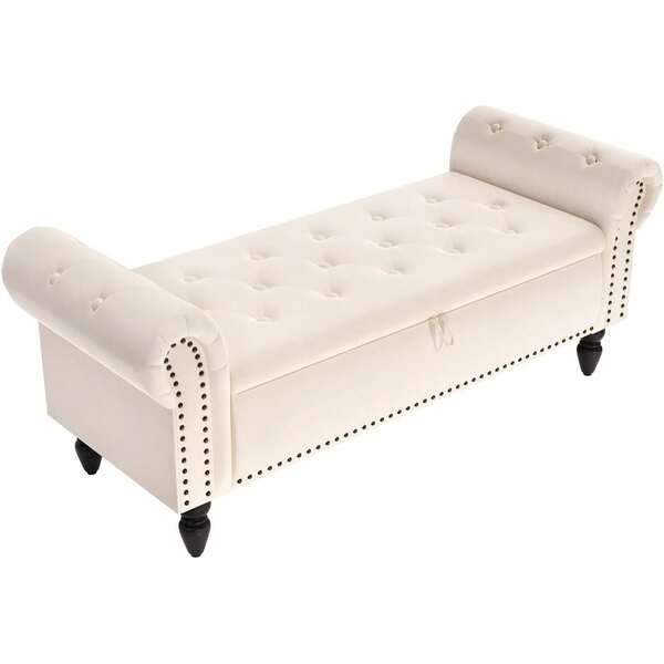 Panca contenitore 133x53x46 cm, larga 133 cm, in velluto, reversibile con asta a gas, poggiapiedi con robuste gambe in legno, divano-panca per corridoio, camera da letto, soggiorno