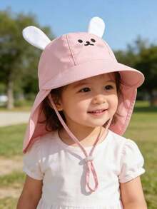 1pc Infant & Toddler Cartoon Animal Design Lightweight Sun Protection Neck Flap Cap, Breathable For Spring/Summer - 1PC - View 18