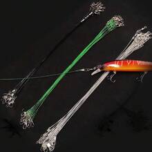 AVlcoaky 100pcs Anti Bite Steel Fishing Line Steel Fishing Leader Line Wire With Swivels And Snaps Fishing Accessories - Multicolor - View 9